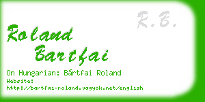 roland bartfai business card