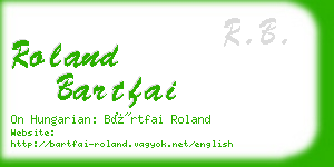 roland bartfai business card